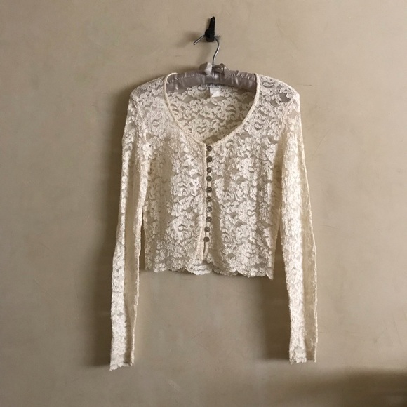 The Limited Tops - Cream All Lace Top